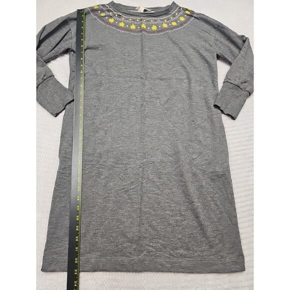 Matilda Jane Dress Womens Medium Gray Long Sleeve Embroidered Shirt Dress - Picture 2 of 6